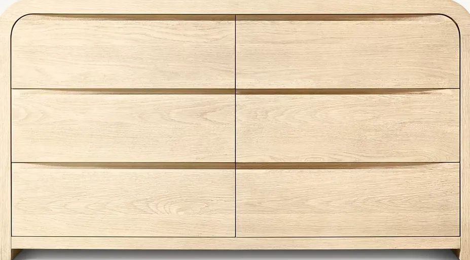 Armoire Agde en bois massif 6 tiroirs, vue 2 sur 4