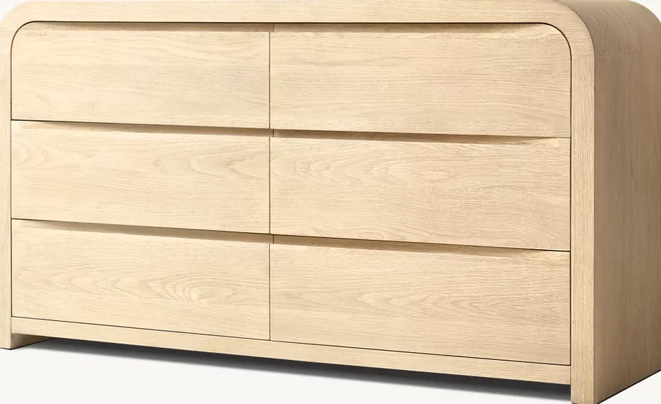 Armoire Agde en bois massif 6 tiroirs, vue 3 sur 4