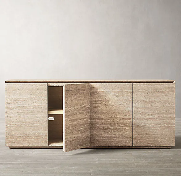 Armoire Baume en bois massif 4 portes, vue 4 sur 5