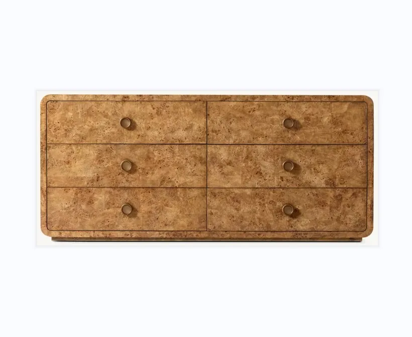 Armoire Lourdes en chêne 6 tiroirs, collection armoires ELWOOD HOME