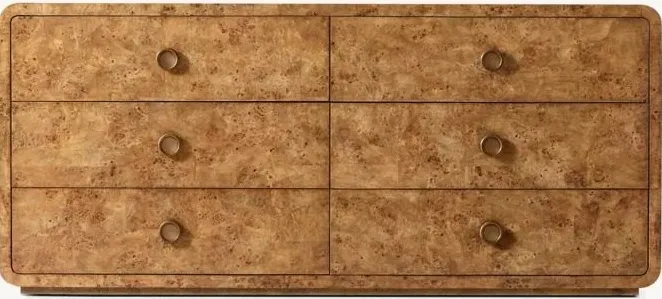 Armoire Lourdes en chêne 6 tiroirs, vue 3 sur 6