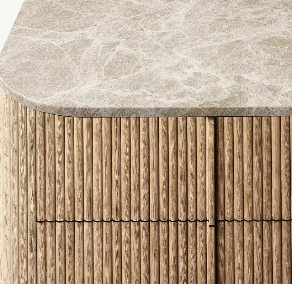 Armoire Lunel en chêne et marbre, collection armoires ELWOOD HOME