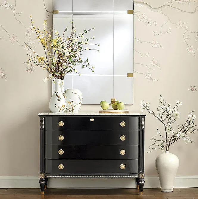 Armoire Meursault en bois massif et marbre, collection armoires ELWOOD HOME