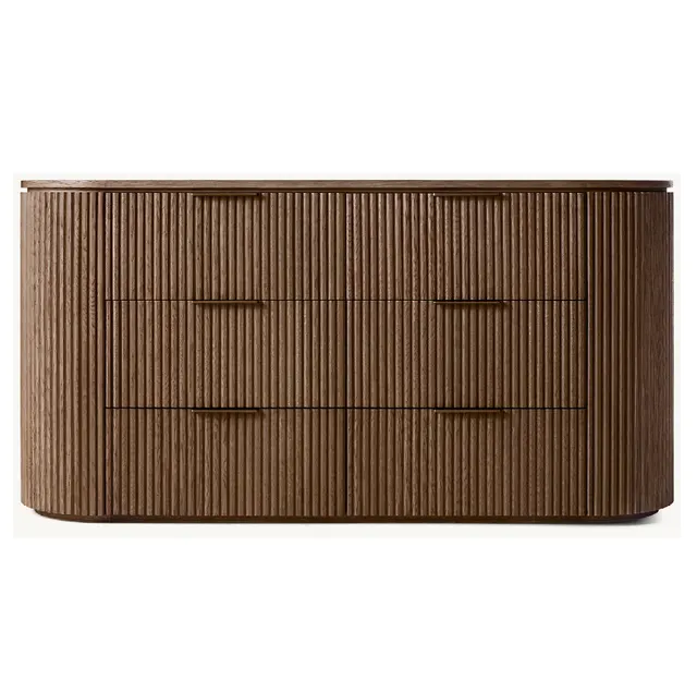 Armoire Navarrenx en chêne brun 6 tiroirs — armoires