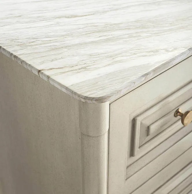 Armoire Orthez en bois massif et marbre, vue 3 sur 4