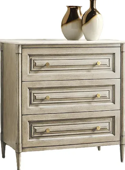 Armoire Orthez en bois massif et marbre, vue 4 sur 4