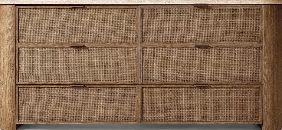 Armoire Tarascon en travertin 6 tiroirs, vue 2 sur 5