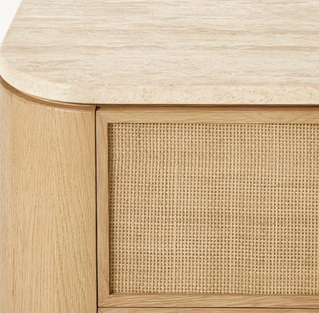 Armoire Tarascon en travertin 6 tiroirs, vue 3 sur 5