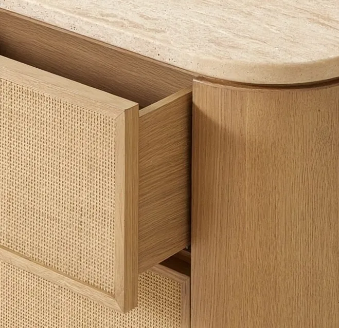 Armoire Tarascon en travertin 6 tiroirs, vue 5 sur 5