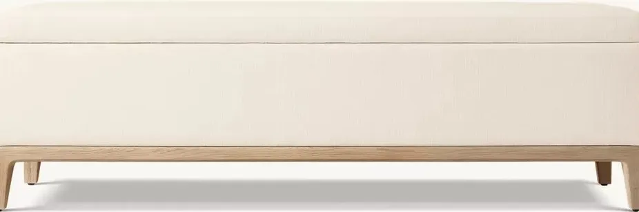 Banc Forcalquier en tissu et chêne, vue 2 sur 4