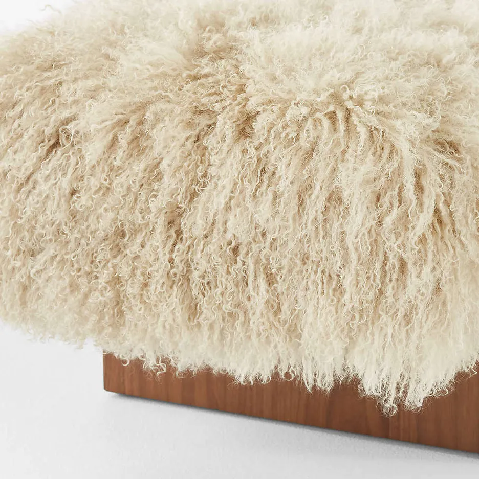 Banc Lacoste en tissu et noyer, vue 6 sur 6