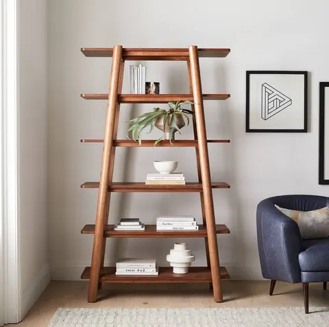 Bibliothèque Balazuc en bois massif — meubles de rangement