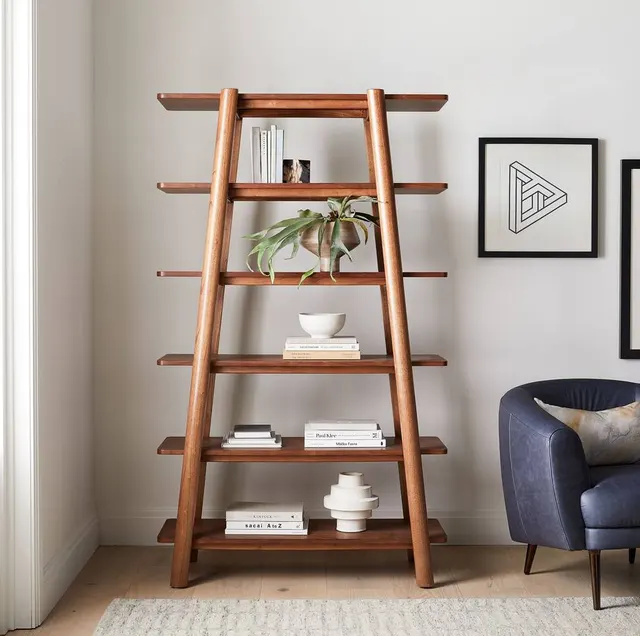 Bibliothèque Balazuc en bois massif — meubles de rangement