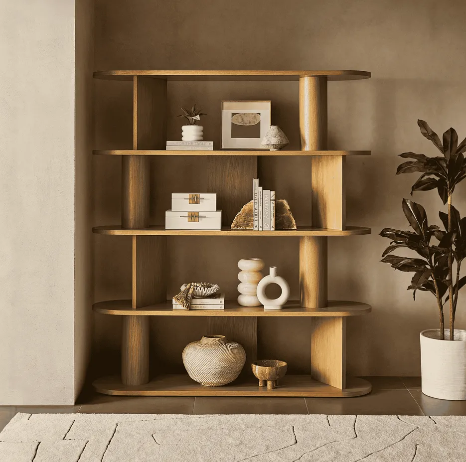 Bibliothèque Die en bois massif, collection meubles de rangement ELWOOD HOME