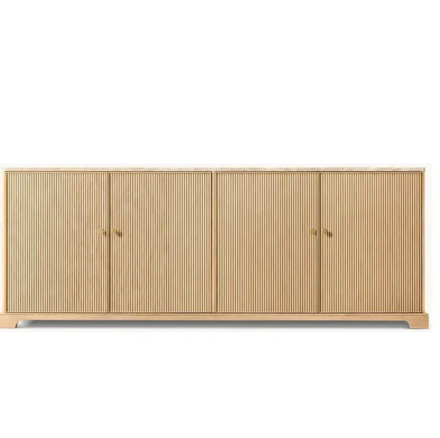 Buffet Die en chêne et marbre 4 portes — buffets