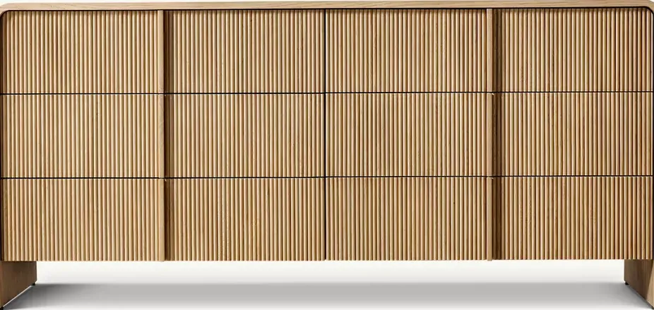 Buffet Menton en chêne 6 portes, vue 2 sur 4