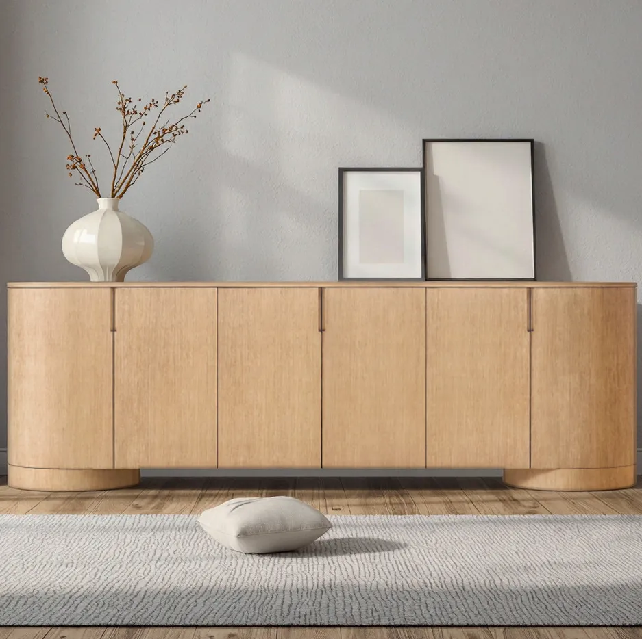 Buffet Nyons en bois massif 6 portes, vue 4 sur 4