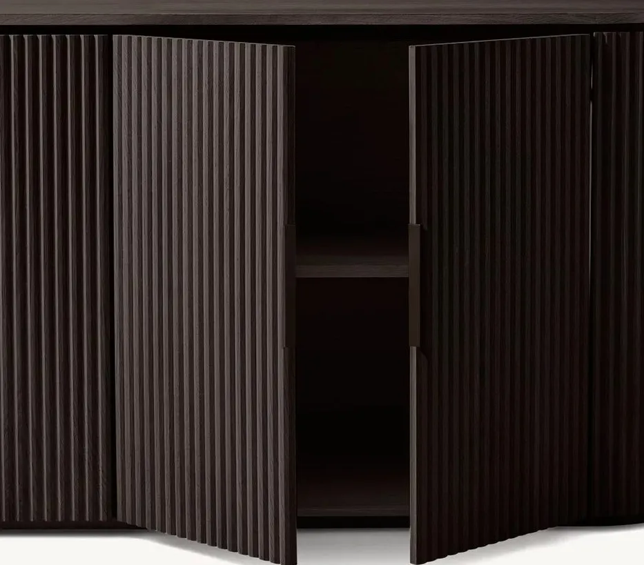 Buffet Olonzac en placage de chêne 4 portes, vue 3 sur 6