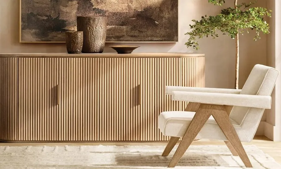 Buffet Olonzac en placage de chêne 4 portes, vue 6 sur 6