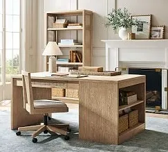 Bureau Sète en chêne, vue 3 sur 4