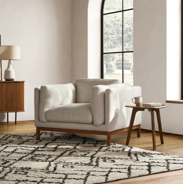 Canapé Aspet en tissu et bois massif, collection canapés ELWOOD HOME