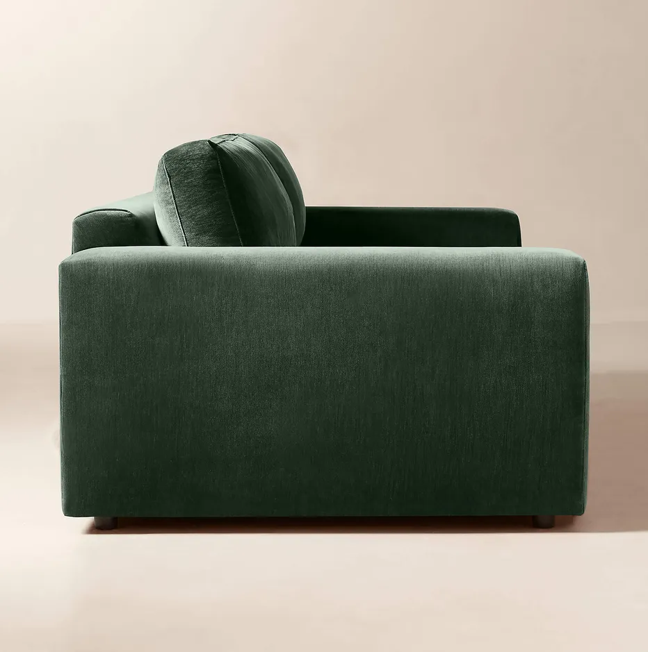 Canapé Biot en velours vert, vue 4 sur 5