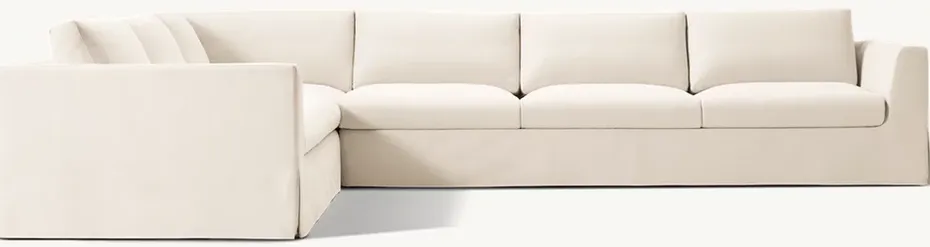 Canapé d'angle Bidart en tissu et bois massif, vue 2 sur 4