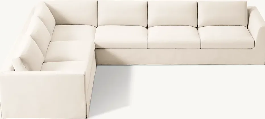 Canapé d'angle Bidart en tissu et bois massif, vue 3 sur 4