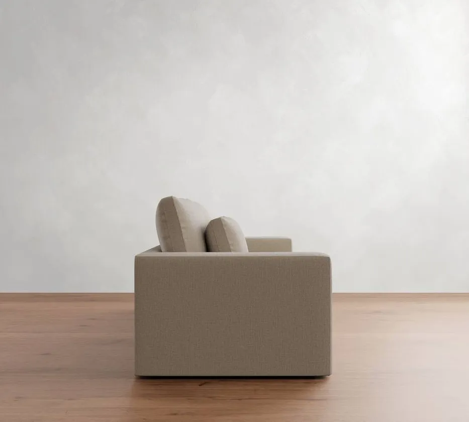 Canapé d'angle Die en tissu et chêne, vue 4 sur 4
