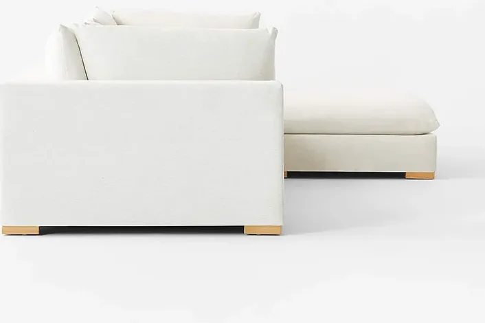 Canapé d'angle Guérande en tissu blanc, vue 6 sur 6