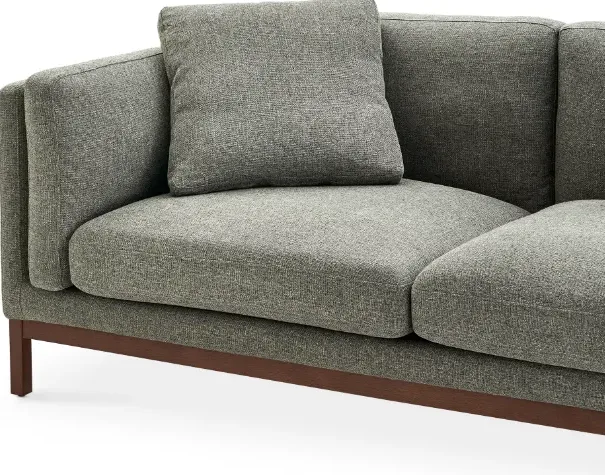 Canapé d'angle Navarrenx en tissu gris 2 places, vue 3 sur 5