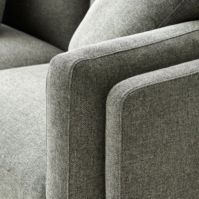 Canapé d'angle Navarrenx en tissu gris 2 places, vue 4 sur 5