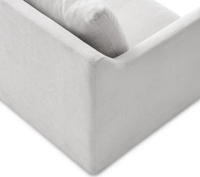 Canapé d'angle Orthez en tissu blanc, vue 3 sur 4
