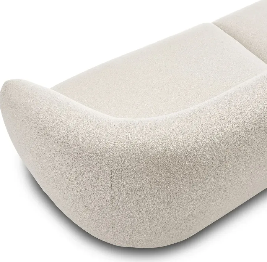 Canapé d'angle Pau en tissu crème, vue 4 sur 6