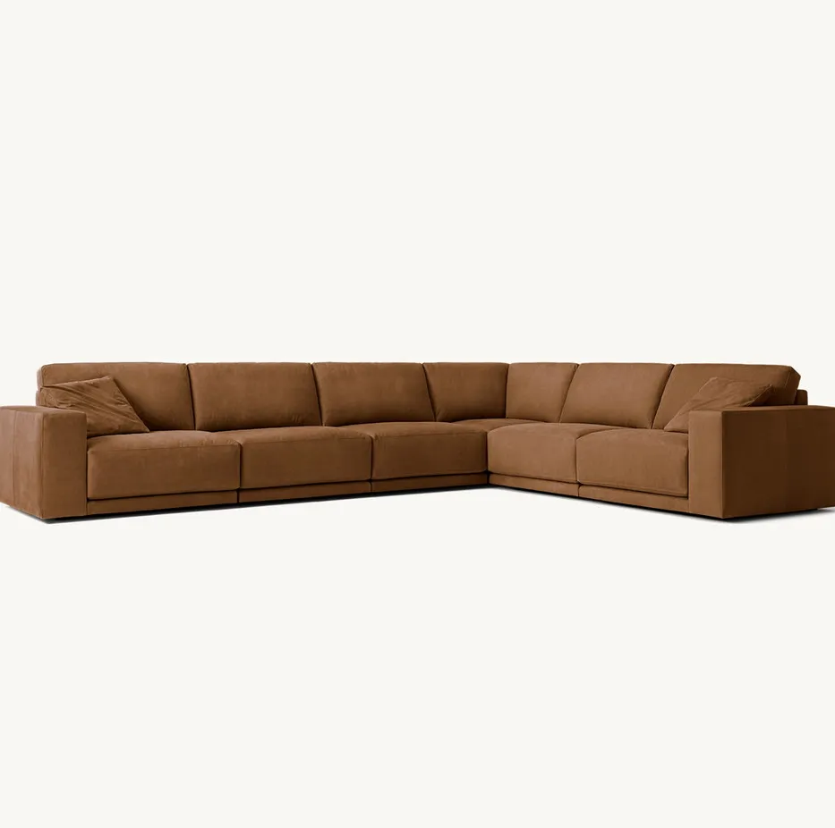 Canapé d'angle Seillans en cuir, collection canapés ELWOOD HOME