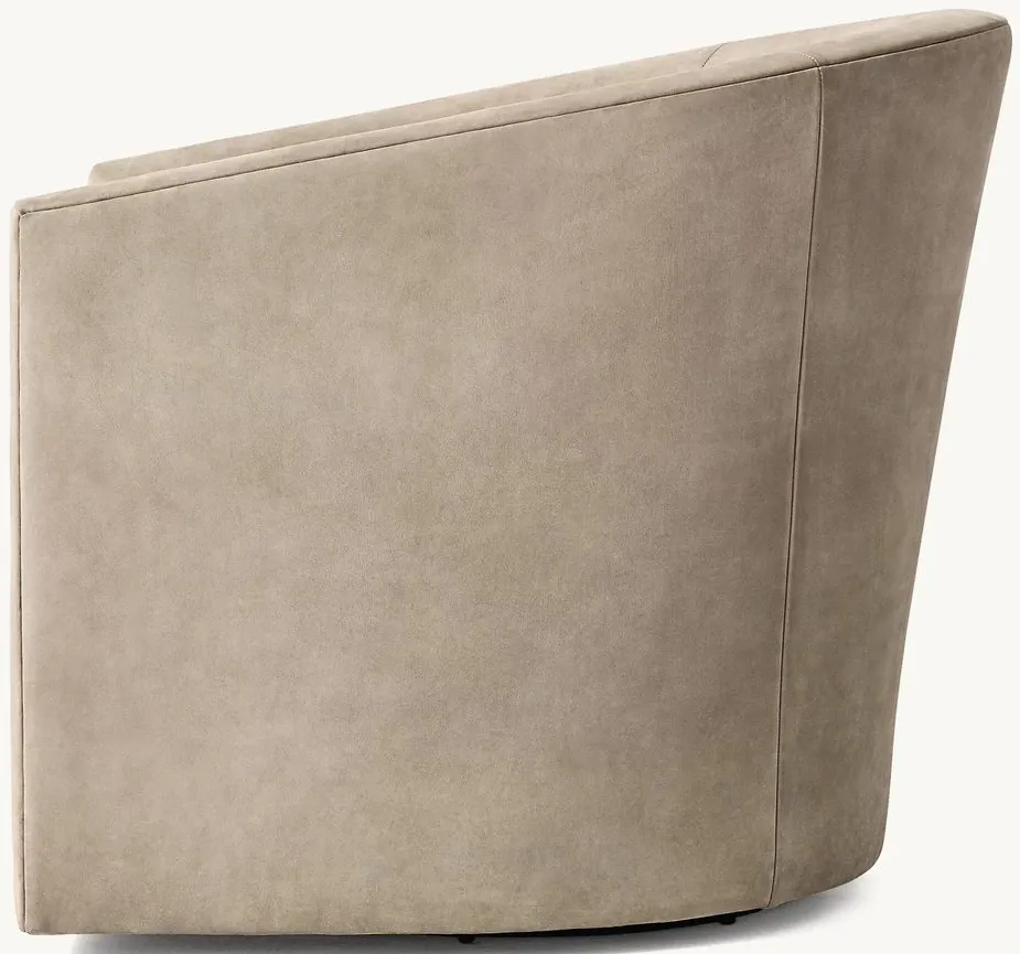 Fauteuil pivotant Flavigny en tissu et bois massif, vue 2 sur 4