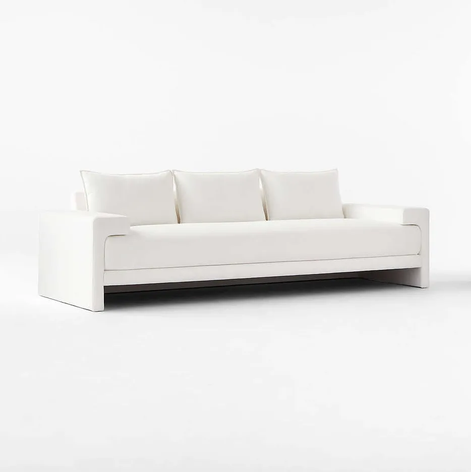Canapé Menthon en tissu blanc, vue 3 sur 6