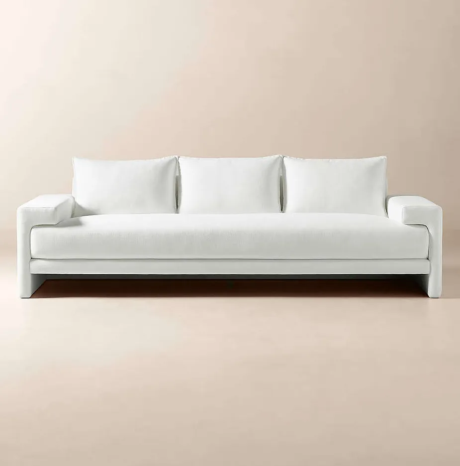 Canapé Menthon en tissu blanc, vue 4 sur 6