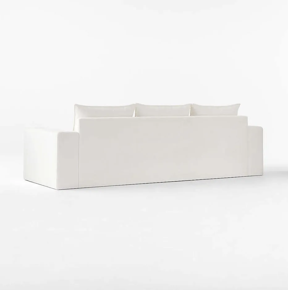 Canapé Menthon en tissu blanc, vue 5 sur 6