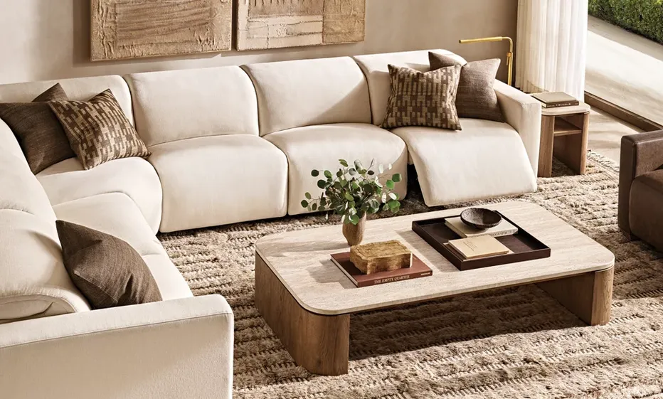 Canapé modulable Aubrac en cuir, vue 4 sur 4