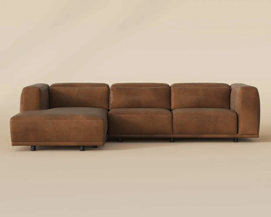 Canapé modulable Belle-Île en cuir, collection canapés ELWOOD HOME