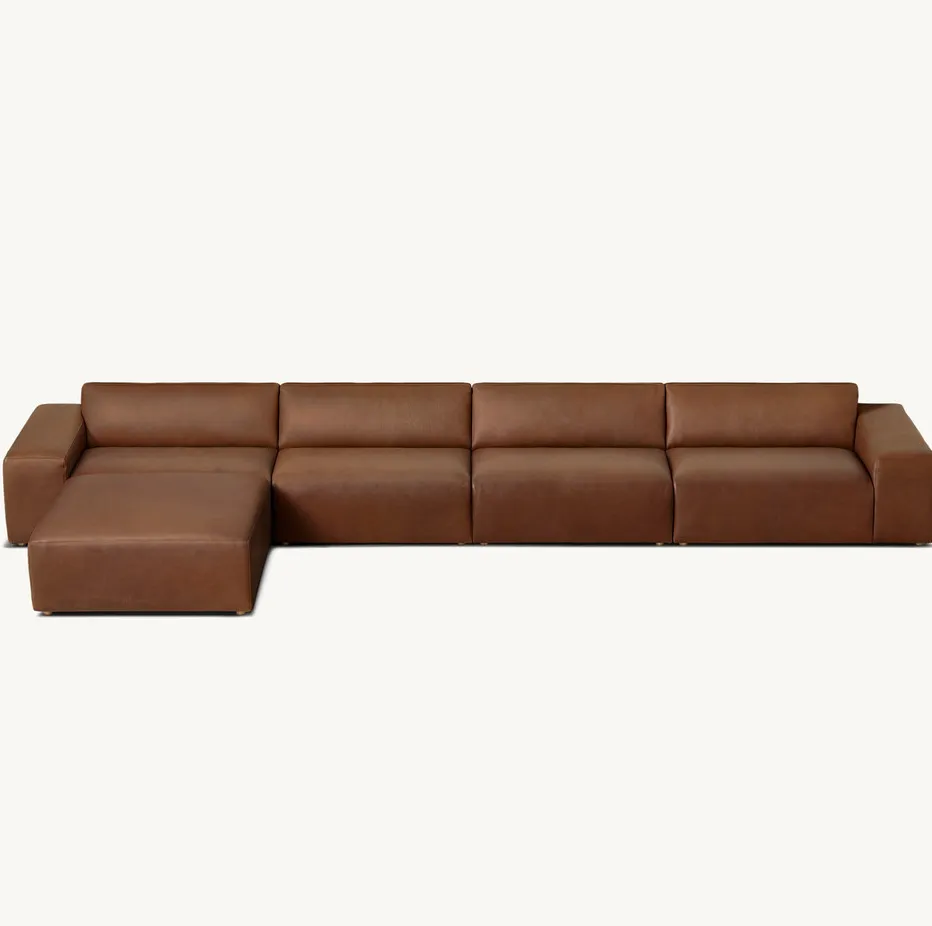 Canapé modulable Biot en cuir, vue 3 sur 4