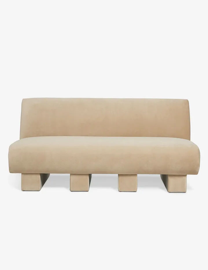 Canapé modulable Colmars en tissu crème, vue 4 sur 6