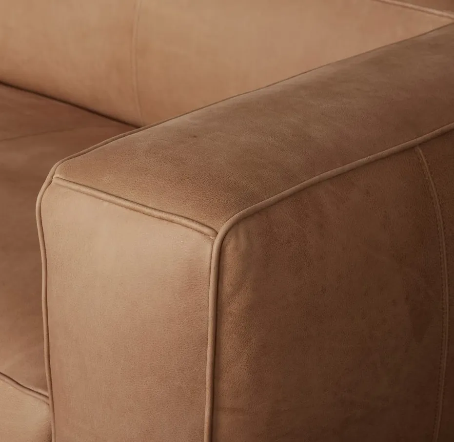 Canapé modulable Eymet en cuir 3 places, vue 4 sur 6