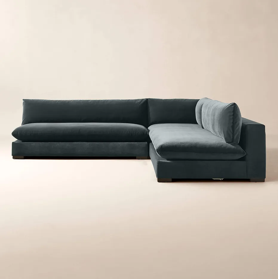 Canapé modulable Gordes en velours gris, vue 6 sur 6