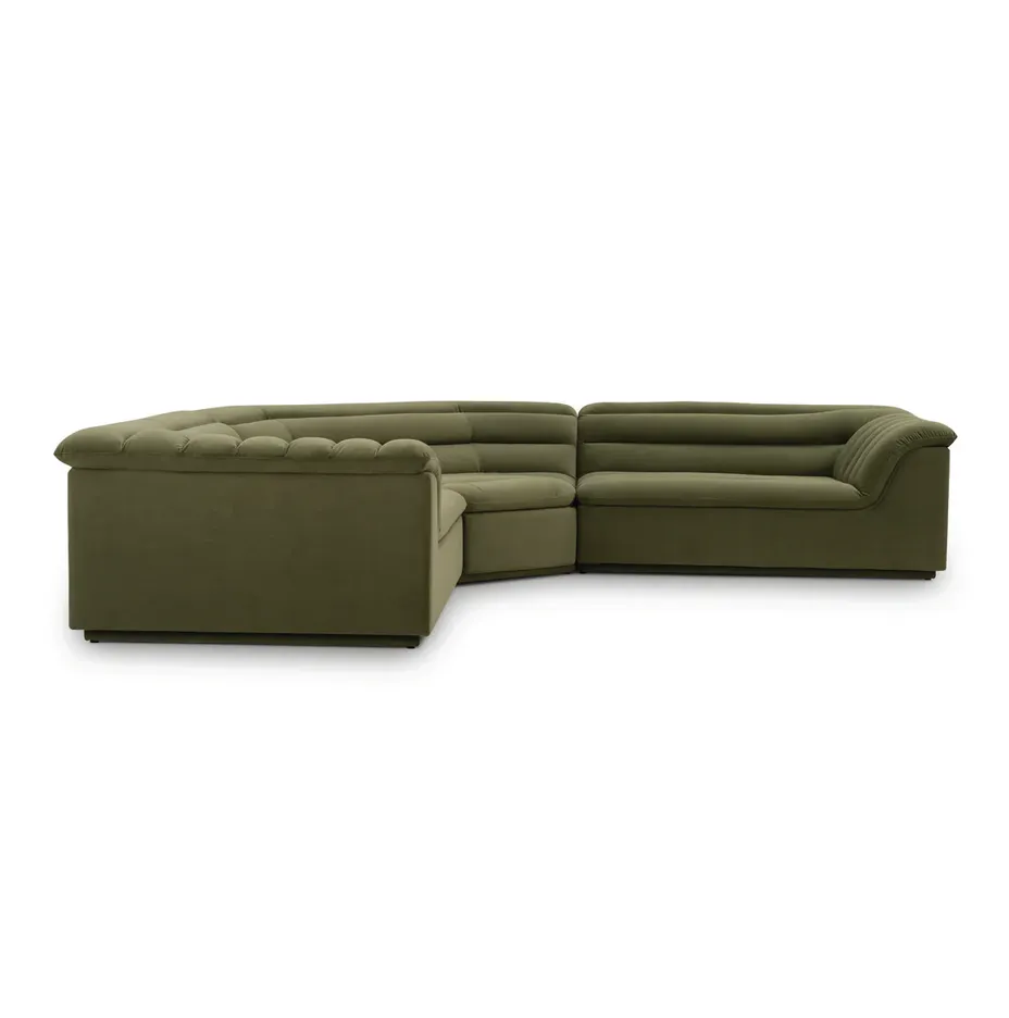 Canapé modulable Lagrasse en velours, vue 2 sur 6