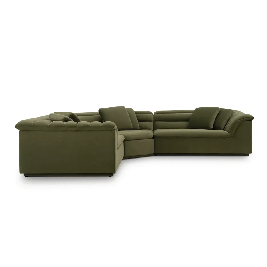 Canapé modulable Lagrasse en velours, vue 5 sur 6
