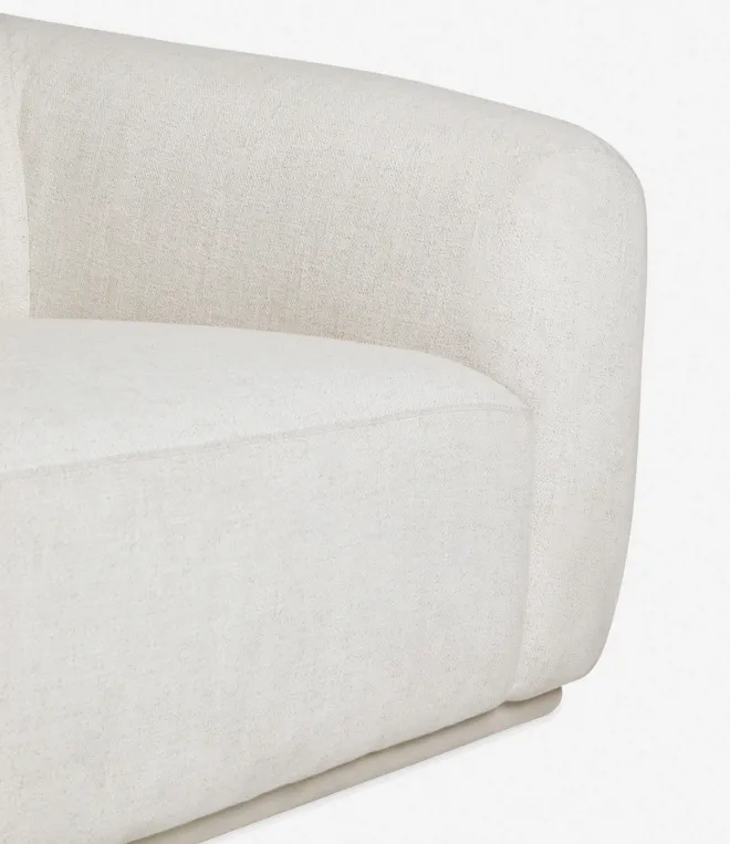 Canapé modulable Milly en tissu blanc, vue 4 sur 6