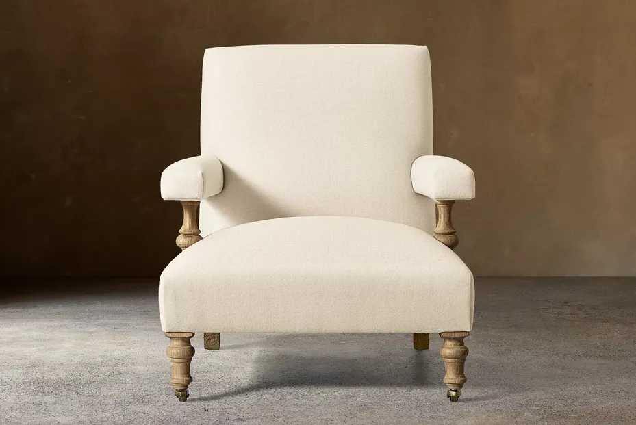 Canapé modulable Ruoms en tissu et chêne crème, vue 2 sur 4