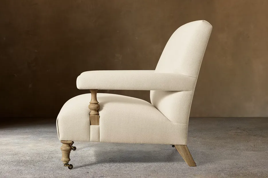 Canapé modulable Ruoms en tissu et chêne crème, vue 3 sur 4